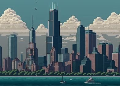 Chicago City Pixel Art