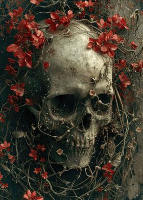 Skulls And Flowers