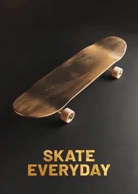 SkateBoard 3D Dark Gold