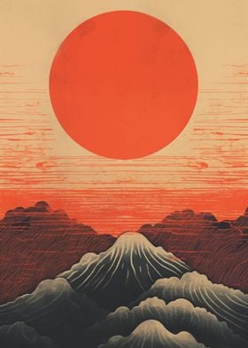 Mount Fuji retro