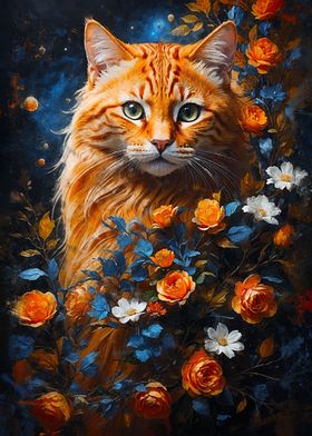 A Cats Floral Reverie