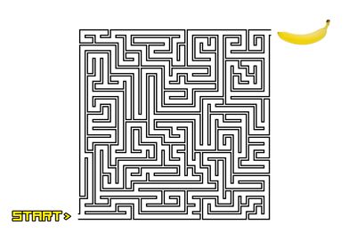 Maze labyrinth start banan