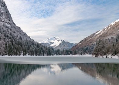 Frozen lake reflexion