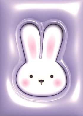 Cute bunny puffy 3D