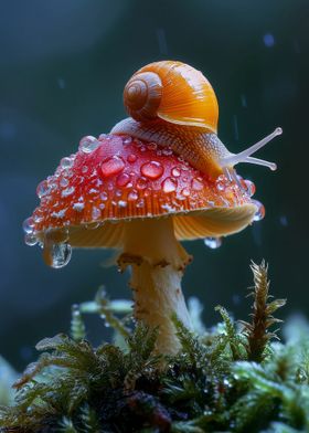 Snail on the mushroom 2