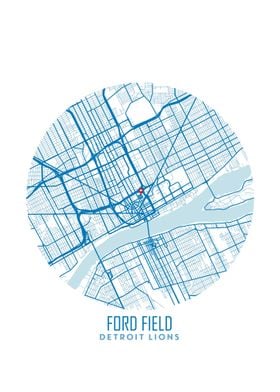 Ford Field Stadium Map