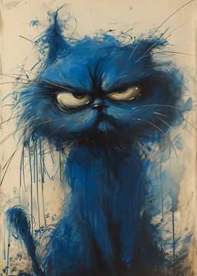 Grumpy Blue Cat