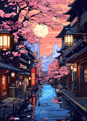 japanese street at night