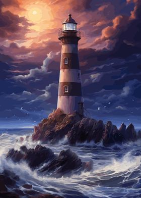 Lighthouse In The Storm