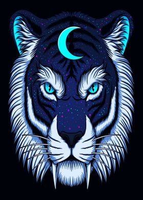  tiger art mystical moon