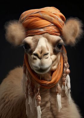 camel with a hairstyle