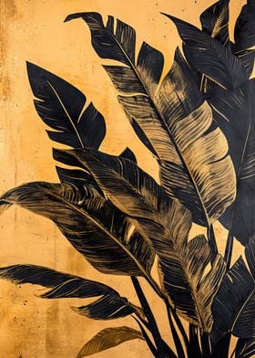 Black and gold leaves