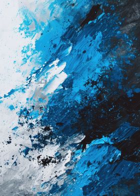 Blue Black White Painting