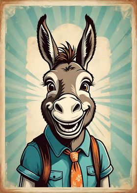 Cheerful Donkey in a suit