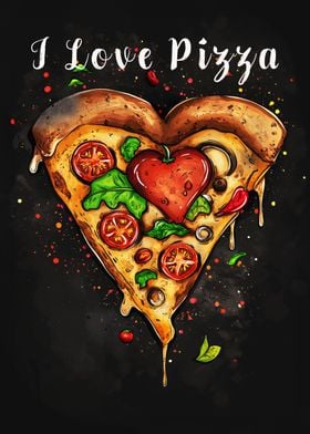 I Love Pizza Poster