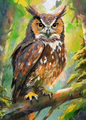 Owl Bird Painting Art