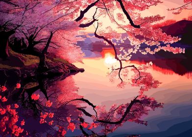 Cherry Blossom Japan Art