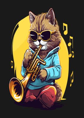 cute Cat love music