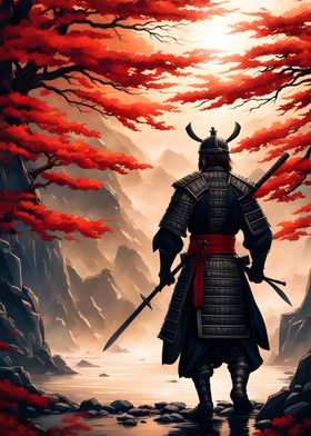 Samurai in nature art