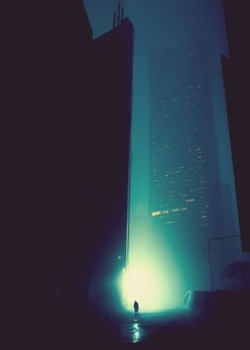 Dark City Fog Skyscraper