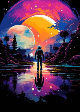 Space Background Pixel Art