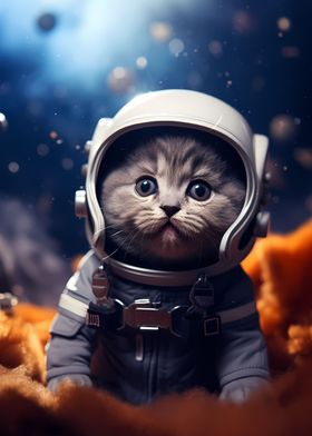 Astronaut Kitten Cat Katze