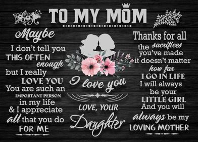 To My Mom Gift For Mom 