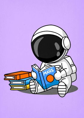 astronaut reading book 