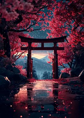 Cherry Blossom Torii Gate