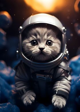 Astronaut Kitten Cat Katze