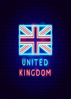 United kingdom light neon