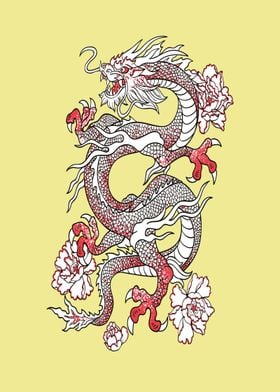 yellow Chinese dragon  