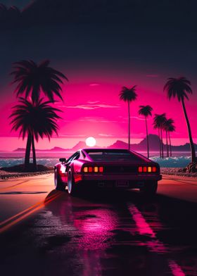 Car Neon Synthwave