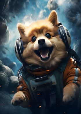 Space dog on the fly