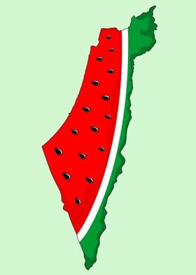 Palestine Map Watermelon
