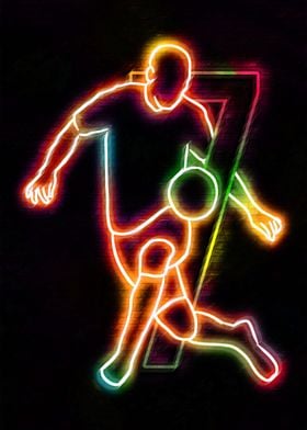 neon football player no 7