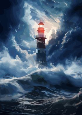 Lighthouse In The Storm