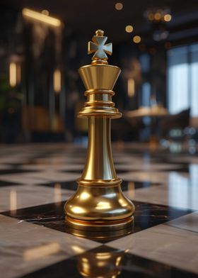 King Chess 3D Dark Gold
