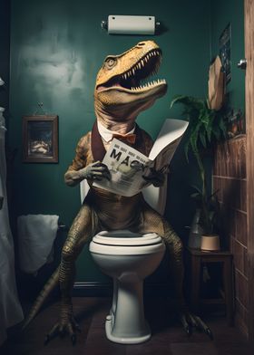 Dinosaur on the Toilet 