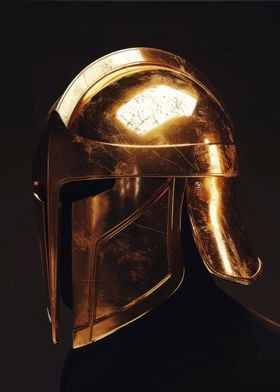 Knight Helm 3D Dark Gold
