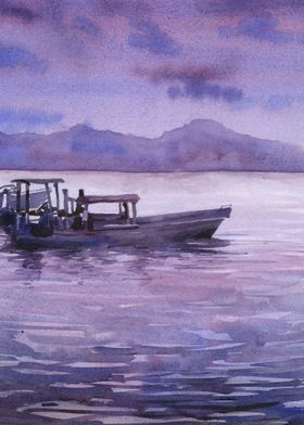 Lake Atitlan Boats art