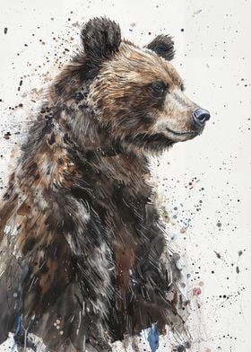 Bear in Splattered Ink