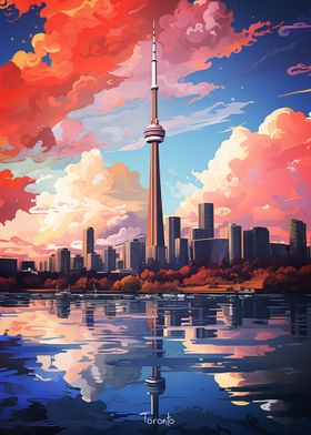 Toronto City Oil painting