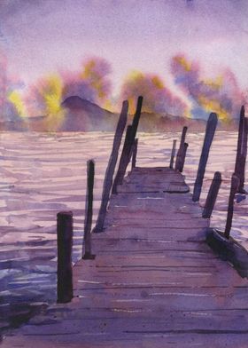 Lake Atitlan Sunset art