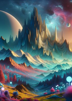 Surreal Mountain Landscape