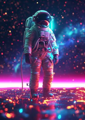 Astronaut Neon Aesthetic