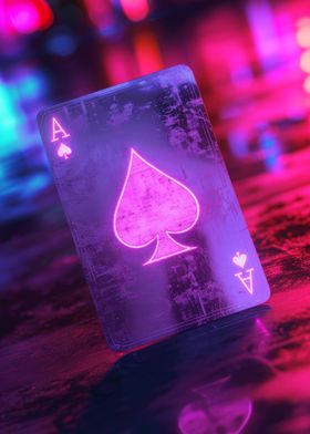 Ace Card Neon Aesthetic