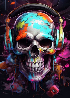 Skeleton With Headphones