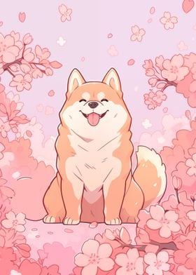 Dog Japan Shiba Blossom