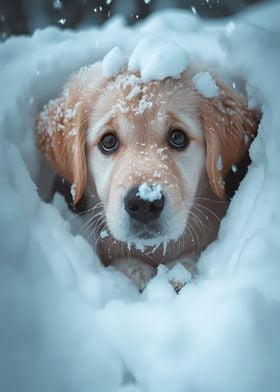 Labrador Retriever Snow